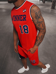 Compleu sport bărbaţi roșu OZONEE JS/68C10167Z