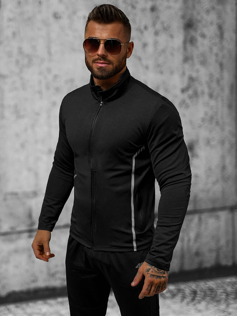 Jachetă de primăvară bărbați neagră OZONEE JS/M10309