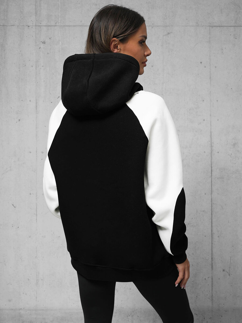 Hanorac oversize negru OZONEE O/SWE23037Z