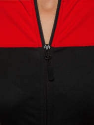 Hanorac femei neagră-roșu OZONEE JS/HD149/5