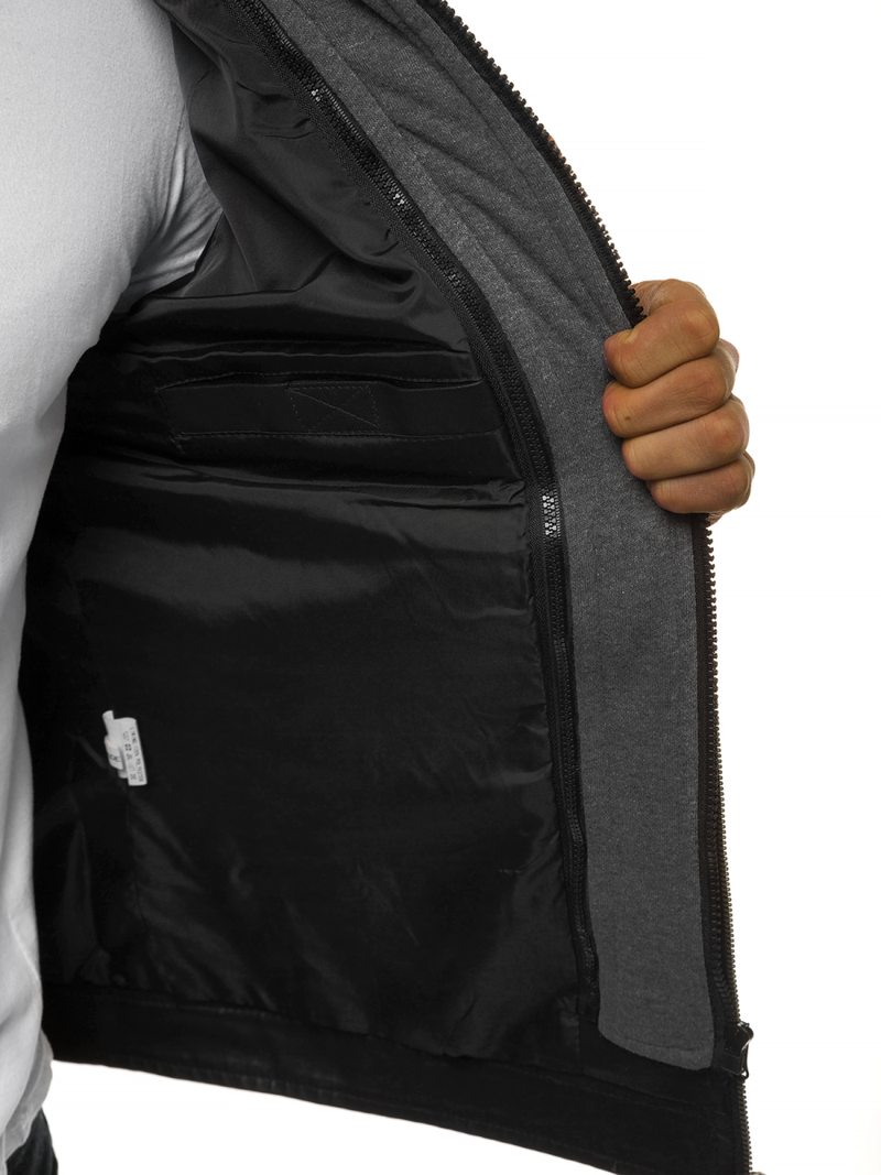 Geacă de piele bărbați neagră OZONEE JB/JP1136