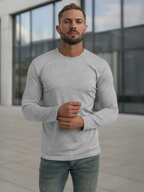 Tricou cu mânecă lungă gri OZONEE JS/DB71/3