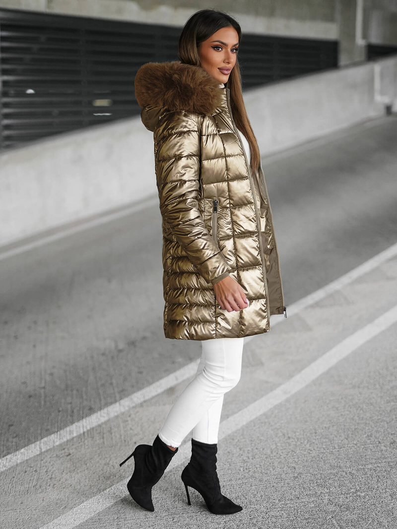 Geacă de femei aur OZONEE JS/16M9120/403Z