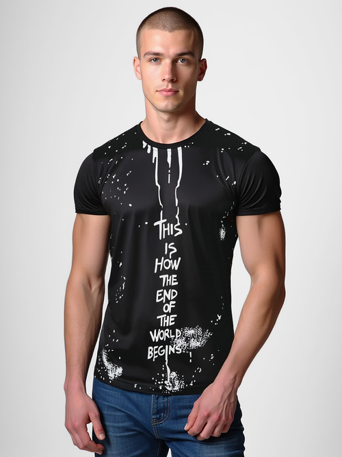 Tricou bărbați negru OZONEE O/8T1259/3Z