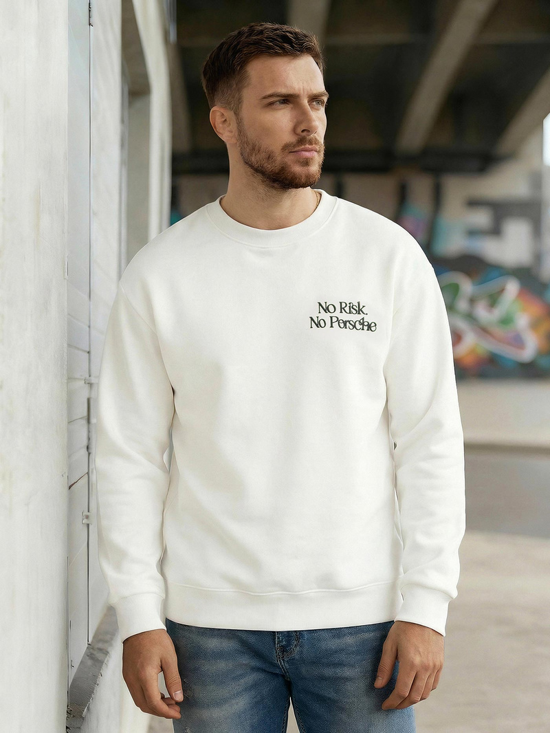 Bluză de trening bărbați albă OZONEE JS/65B3918/1Z