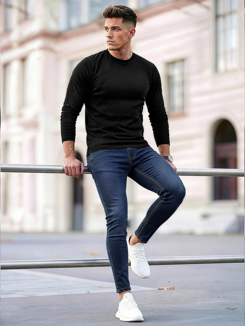 Blugi bărbaţi albaștri închis OZONEE O/JK2951Z