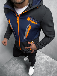 Jachetă softshell bărbați neagră-bleumarin OZONEE JS/HH022/1A