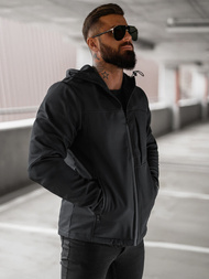 Jachetă bărbați softshell negru OZONEE JS/27B6523/3Z