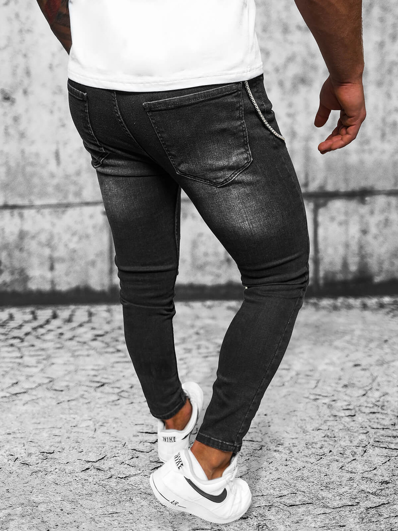 Blugi Bărbaţi negri OZONEE O/MB465