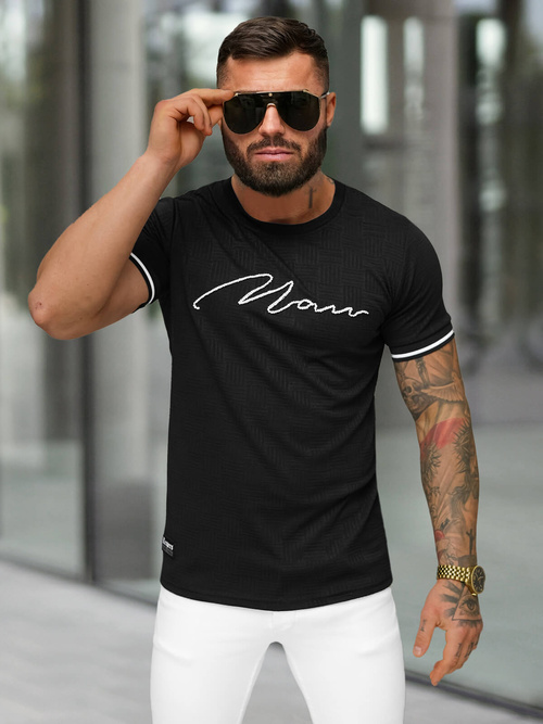Tricou bărbați negri OZONEE O/QS11628