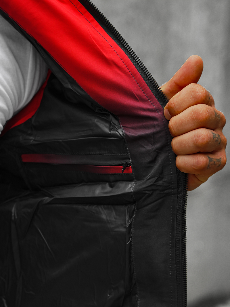 Vestă bărbați roșu-neagră OZONEE JS/M757/270