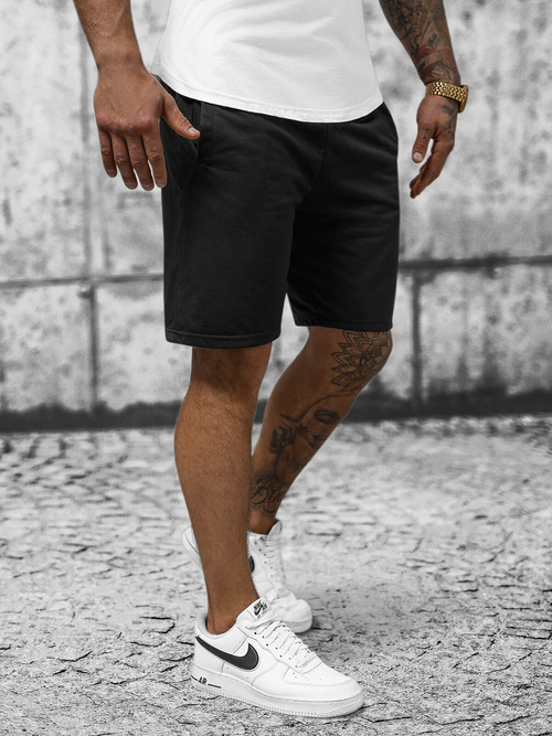 Pantaloni scurți sport bărbați negri OZONEE JS/8K100/3Z
