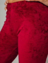 Pantaloni de trening femei din catifea bordo OZONEE JS/92K521/35