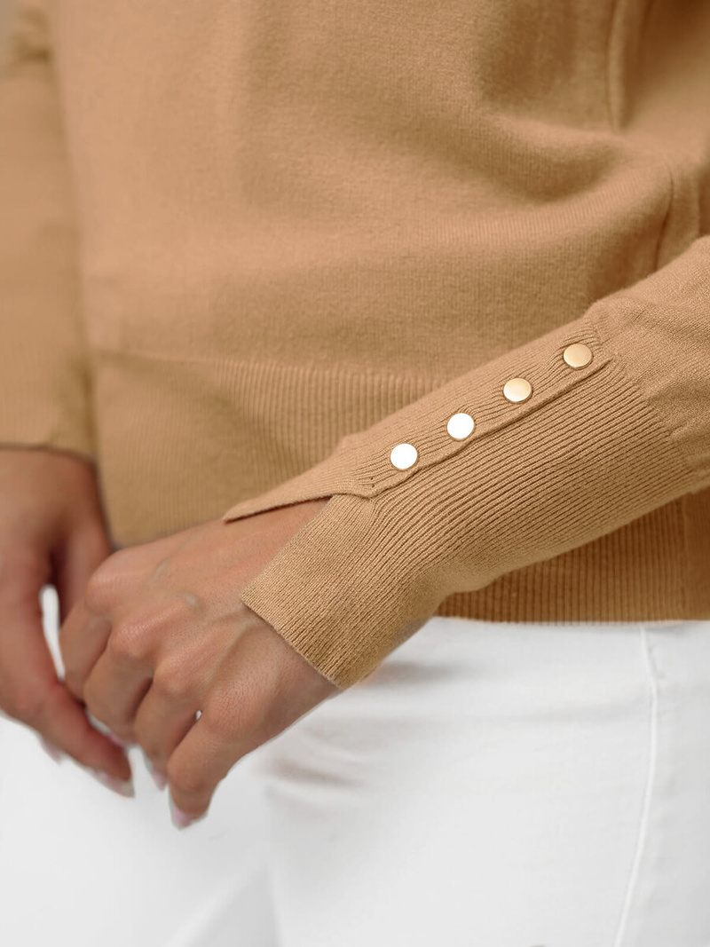 Pulover de dama deschis-camel OZONEE JS/8004/2