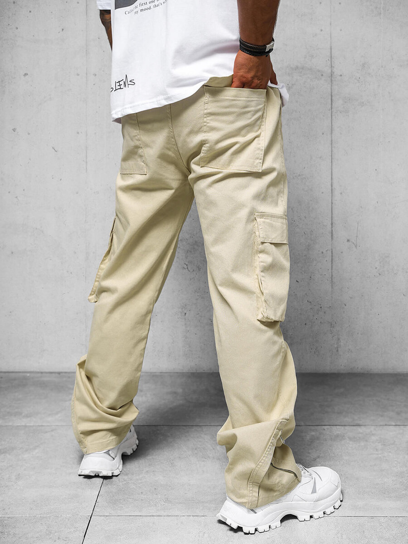 Pantaloni cargo relaxed Bărbaţi Bej OZONEE O/G3016Z