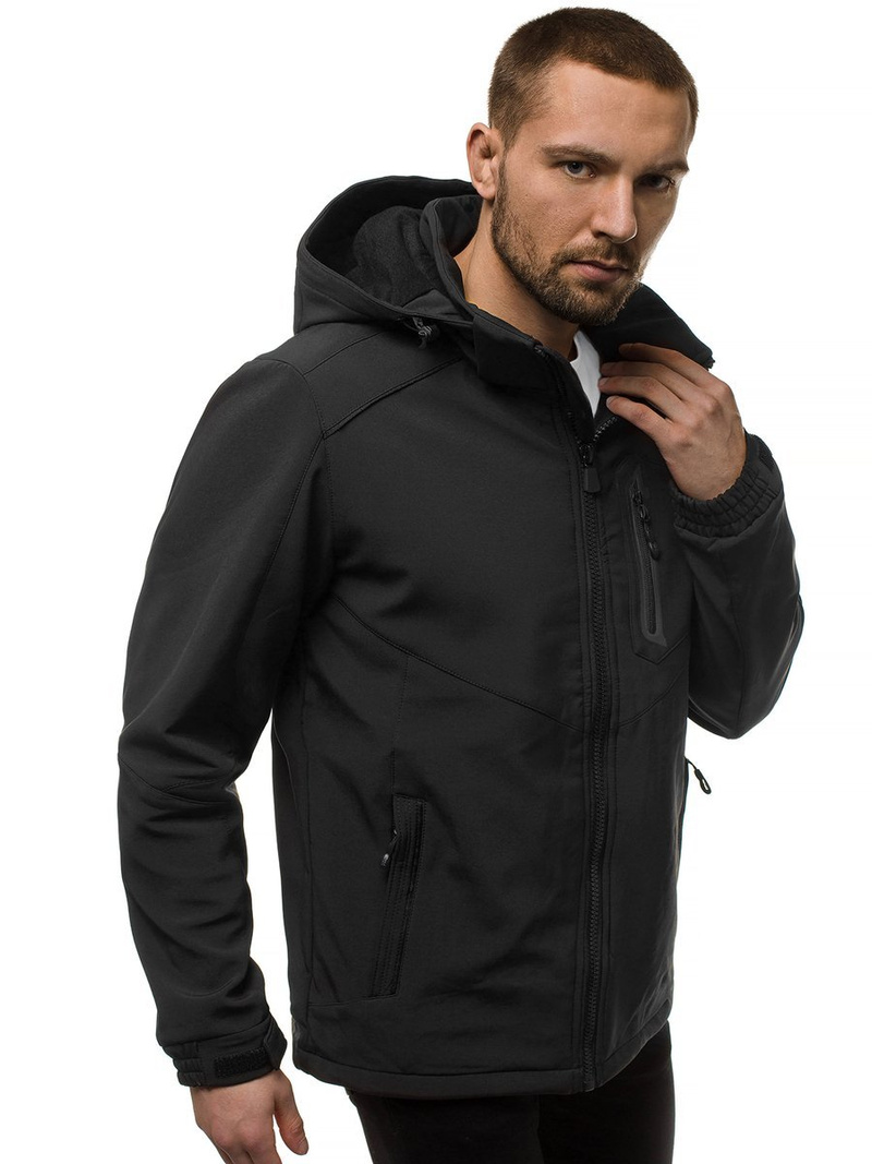 Jachetă bărbați SOFTSHELL neagră OZONEE GE/12259Z
