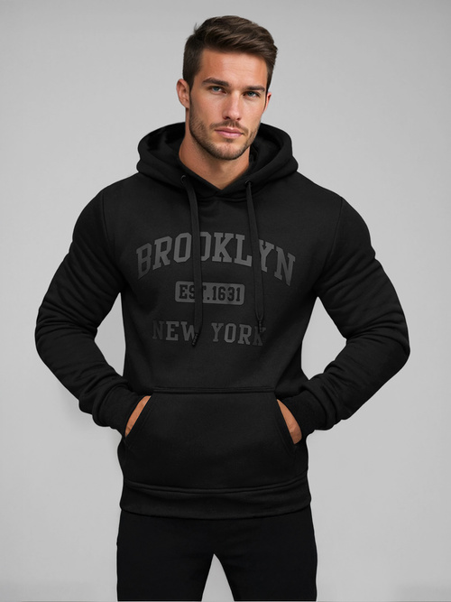 Hanorac bărbați negru OZONEE JS/8B1350/3Z