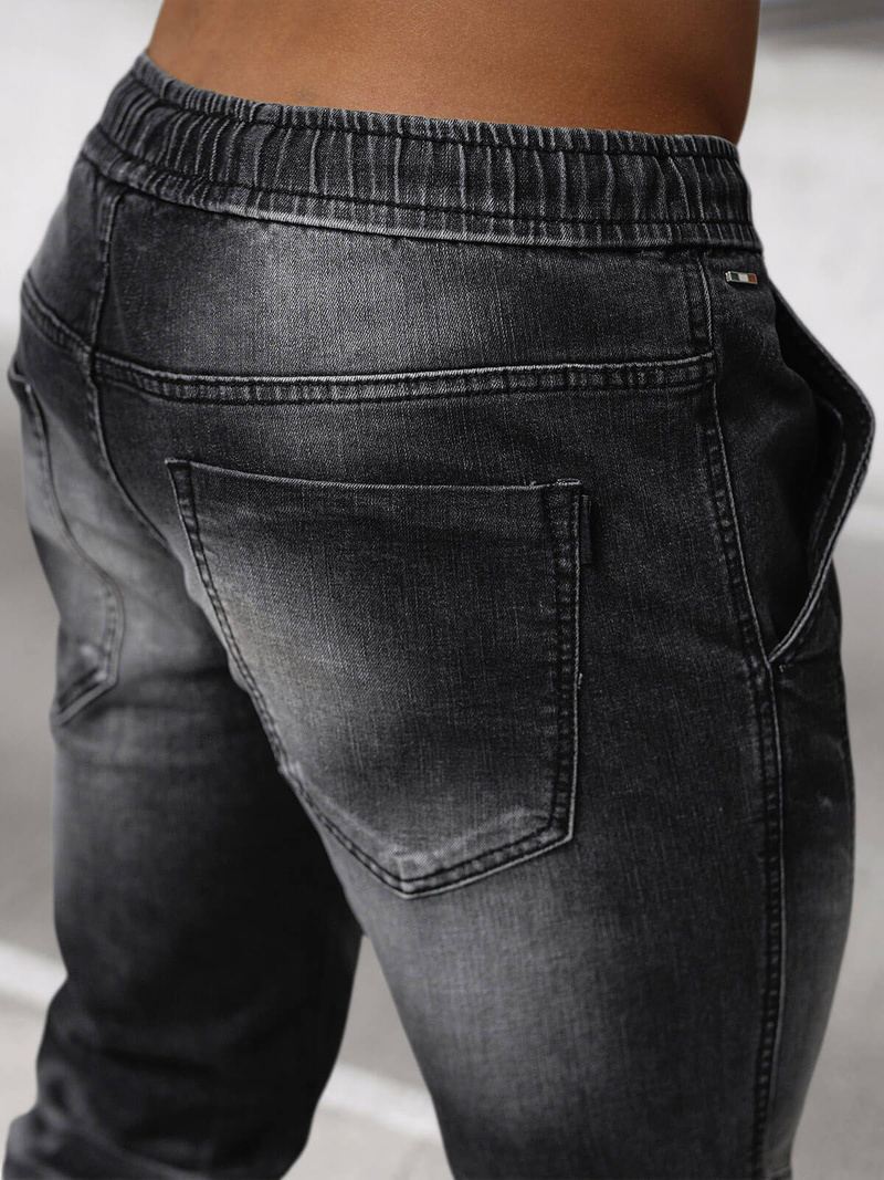 Blugi jogger bărbați negri OZONEE NB/MP0115N