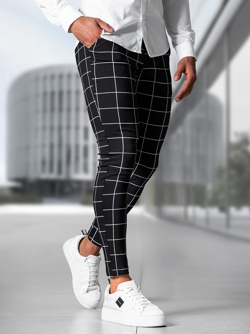 Pantaloni Chino Bărbaţi Negri OZONEE O/P4009Z