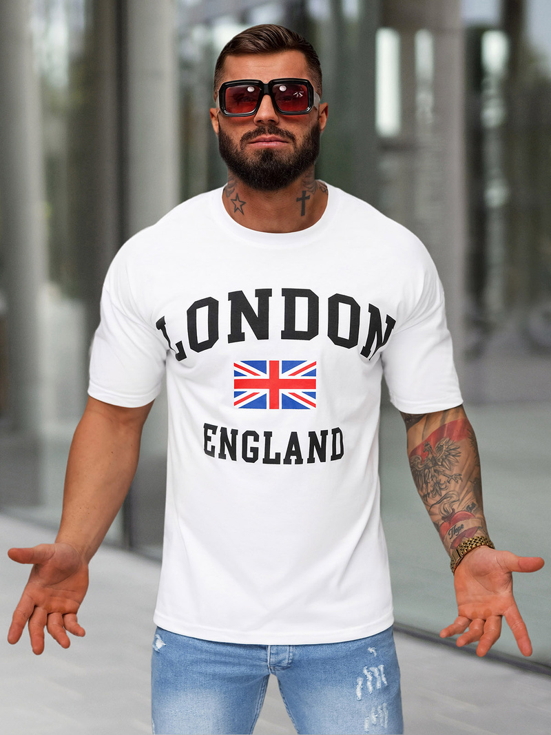 Tricou bărbați alb OZONEE JS/8B1373/1