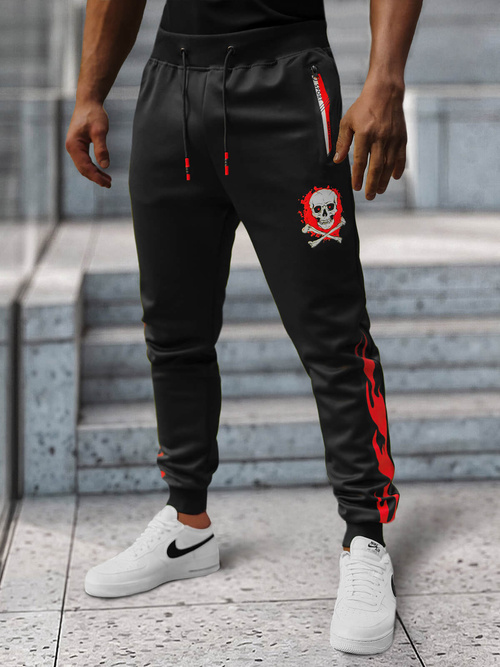 Pantaloni de trening bărbaţi negri OZONEE JS/K10237Z