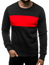 Hanorac bărbați negru-roșu OZONEE JS/2020/18