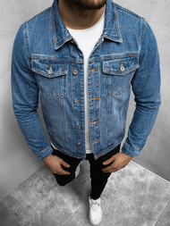 Jachetă de blugi bărbați albastră OZONEE T/7518