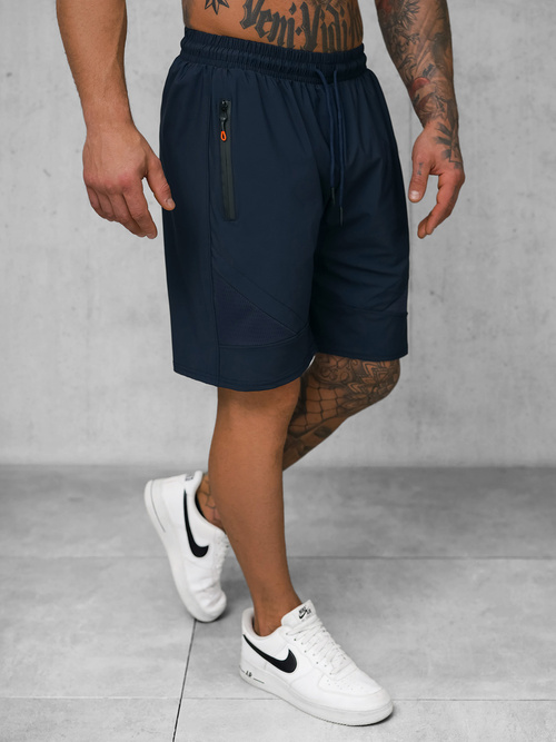 Pantaloni scurți sport pentru bărbați albastru marin OZONEE JS/12K1801/25