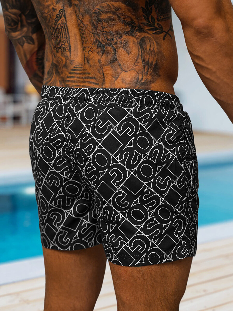 Pantaloni scurti de baie bărbați negri OZONEE O/MTK3220