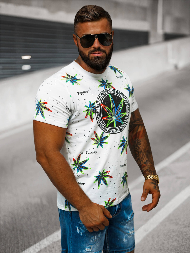 Tricou bărbați alb OZONEE O/T136/1