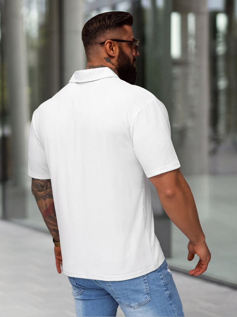 Tricou polo bărbați alb OZONEE O/YN2/593