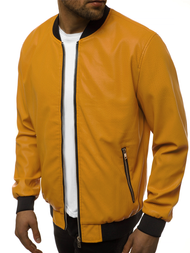 Geacă de piele bărbați camel OZONEE N/6125