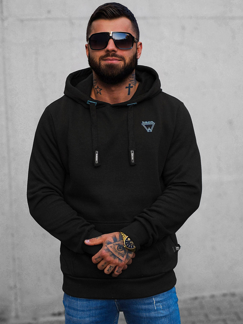 Hanorac bărbați neagră OZONEE O/H1060