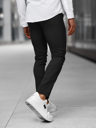 Pantaloni chino bărbaţi negri OZONEE DJ/5526Z
