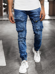Pantaloni jogger bărbați albaștri OZONEE DR/TF070