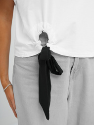 Tricou femei alb-negru OZONEE JS/RJ77247