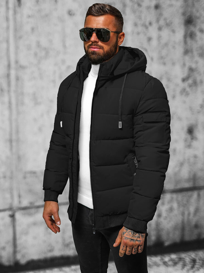 Geacă de bărbați neagră OZONEE JS/31M5006