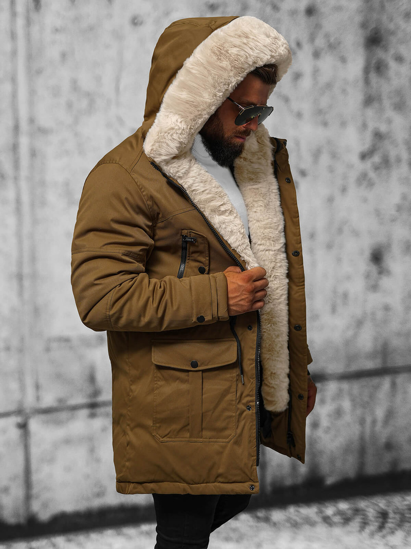 Geacă de iarnă parka bărbați camel OZONEE JS/22M317/84