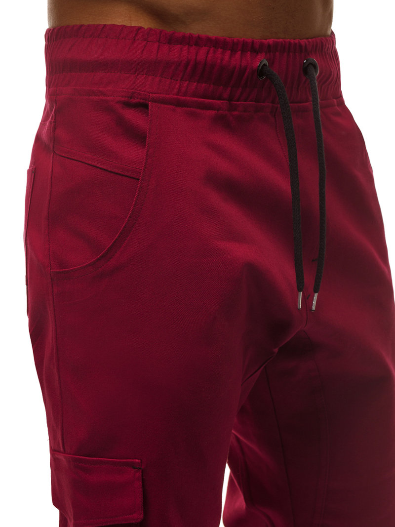 Pantaloni jogger bărbați bordo OZONEE A/404