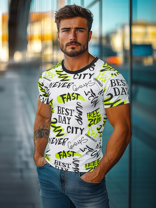 Tricou bărbați alb OZONEE JS/8T1210/1Z