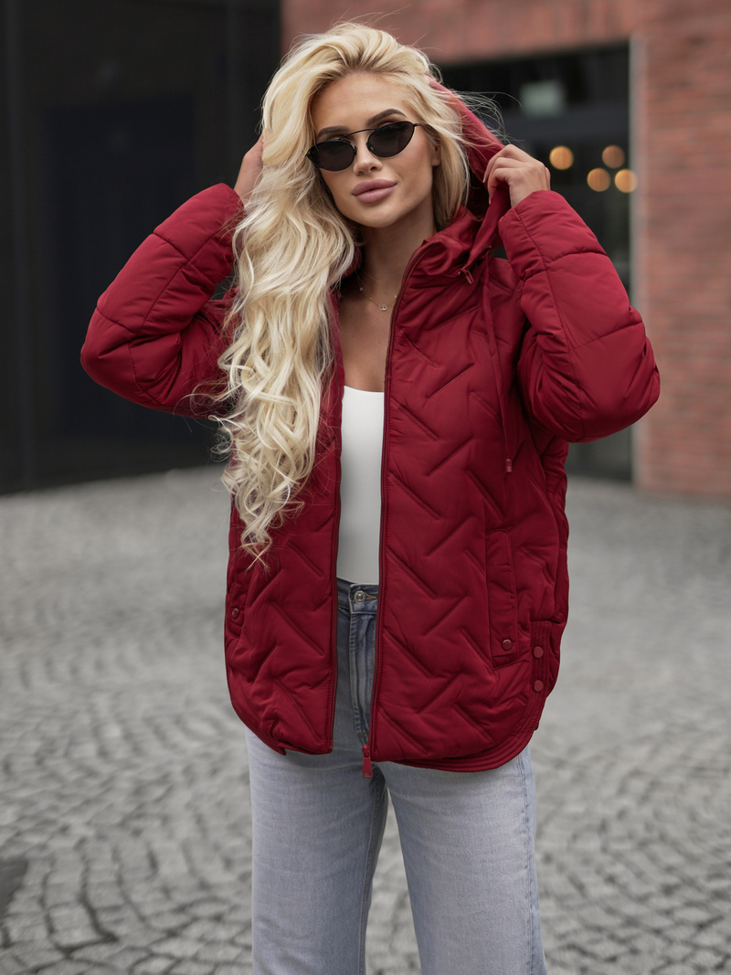 Geacă de femei burgundia OZONEE JS/16M9300/06Z