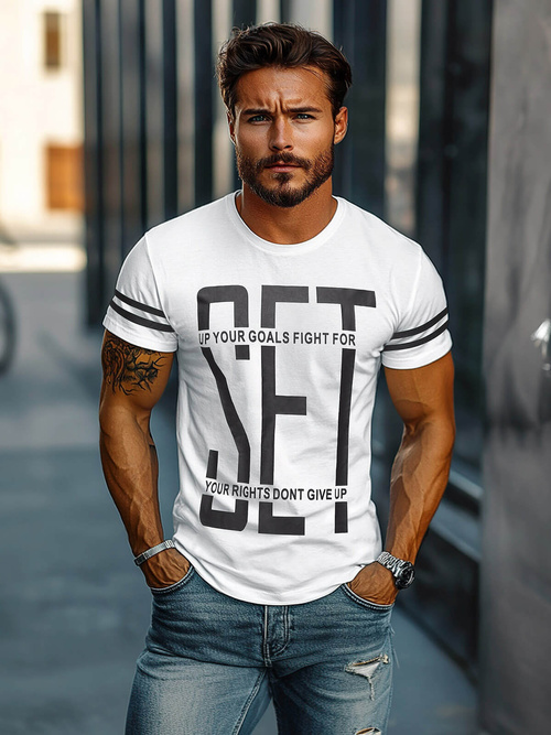 Tricou bărbați alb OZONEE O/8T1275/1Z