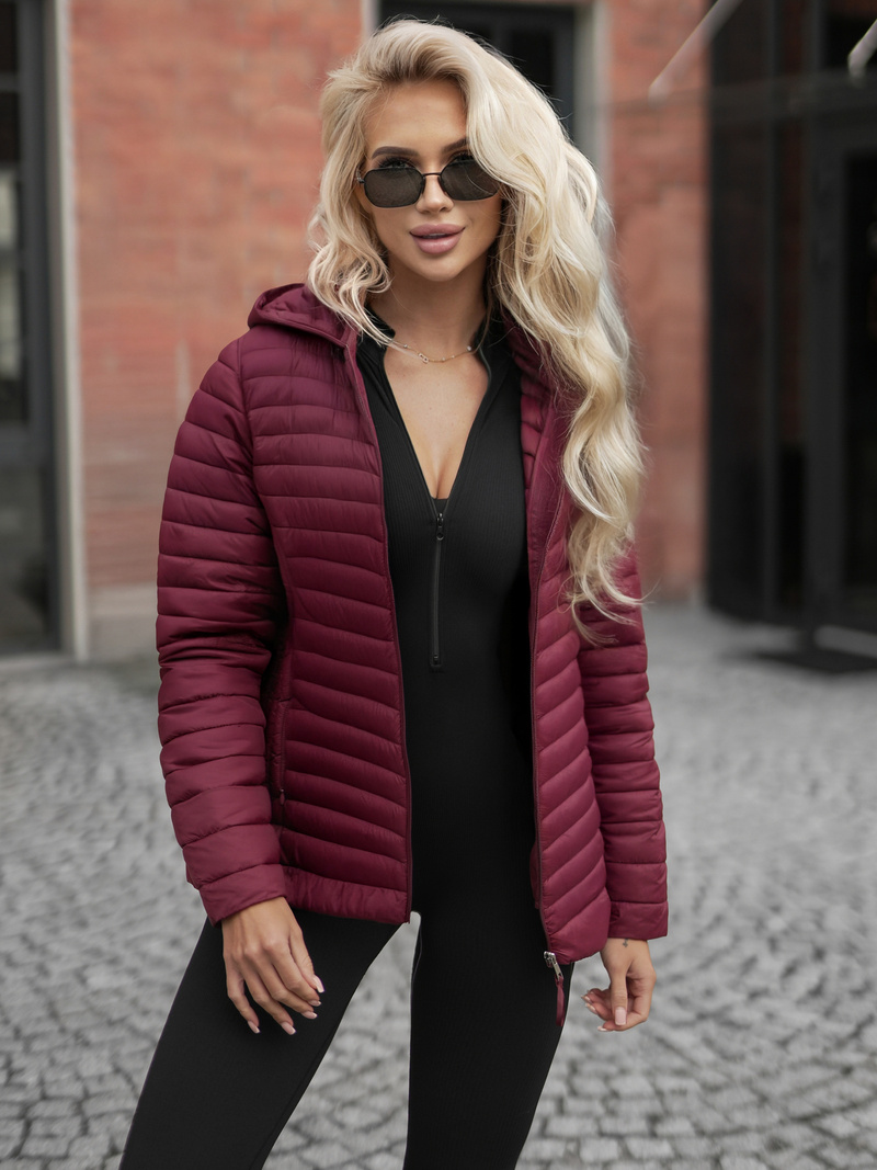 Jachetă de femei bordo OZONEE JS/11Z8228Z