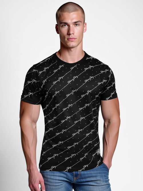 Tricou bărbați negru OZONEE O/QQ1323Z