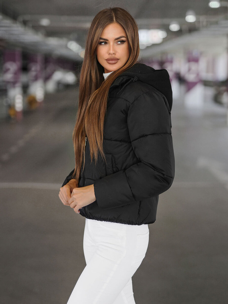 Geacă de femei neagră OZONEE JS/16M9187/392Z