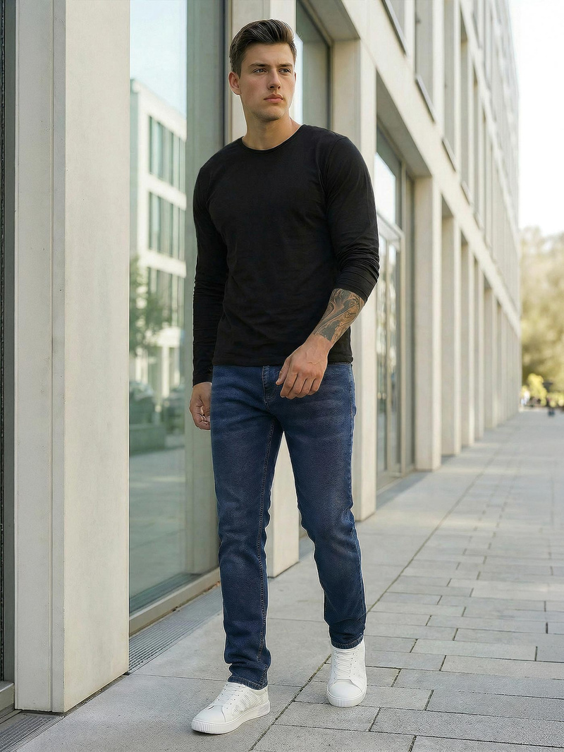 Blugi bărbaţi albaștri închis OZONEE DO/4048/2Z