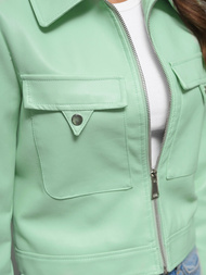 Geacă de piele pentru femei verde-mentă OZONEE O/G117