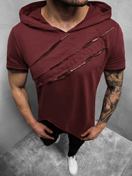 Tricou cu glugă bărbați bordo OZONEE A/1185Z