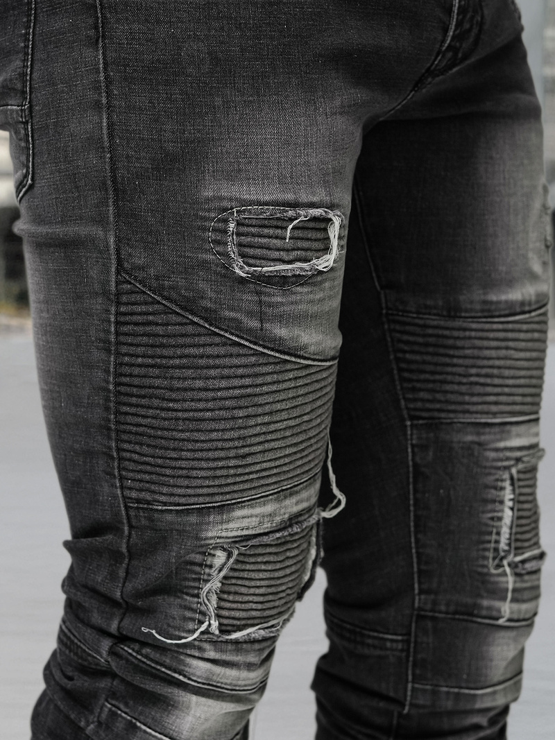 Blugi bărbaţi negri OZONEE NB/MP0142NZ