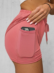 Pantaloni scurti sport pentru femei coral închis OZONEE JS/XY24015S